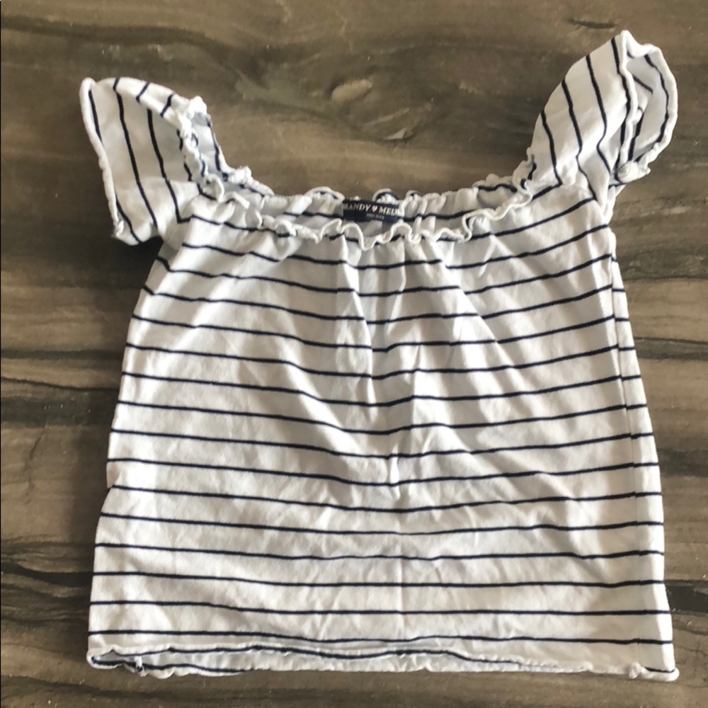 Brandy Melville Stripped Off the Shoulder Crop